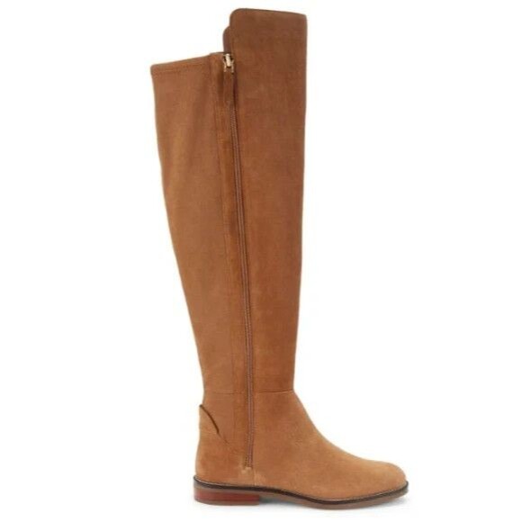 COLE HAAN WOMEN'S KNEE HIGH CHASE SUEDE BOOTS NIB SZ 6 GOLDEN HONEY - Picture 1 of 7